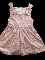 Gocco EUC Pink/Ivory Floral Print 100% Woven Cotton Lined Dress-3-4Years