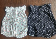 Carter’s Girls 6m 2pc Sleeveless Snap Knit Cotton Gown Set Hearts Bear Ice Cream