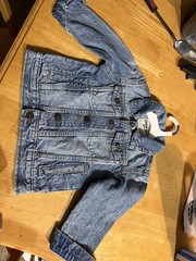 OshKosh B’gosh Denim Jacket 2T Blue Solid Button Front Long Sleeve Pockets