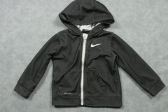 Nike Jacket Toddler 24M Black Dri-Fit Full Zip Hooded Sweatshirt Boys Athletic