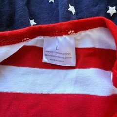 Red White & Blue Toddler Dress Girls L Patriotic Stars Stripes Polka Dot Pockets