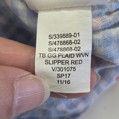 BabyGap Plaid Button Down Shirt Toddler 18-24M Red Blue Gingham Cotton Gauze