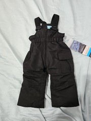 IceBurg Baby Insulated Bib Snow Pants Size 0-3 Months Black New With Tags