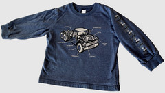LANDS END KIDS Retro FWD-2002 Classic Truck Parts Graphic L/S Tee 3T 3 Yrs Blue