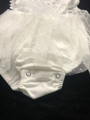 Unbranded Romper Skirt Tul Baby Girl Size 1 Year White Button Sleeveless
