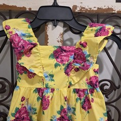 Disney x Janie and Jack Floral Dress Girls 2T Yellow Alice in Wonderland Ruffle