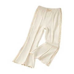 Baby Girls Flared Pants Comfy Bottoms Daily Wear Bowknot Newborn Kids Lace Trim