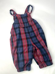 Vintage Baby Plaid Overalls Red Blue Plaid Longall Romper Basic Editions 24month
