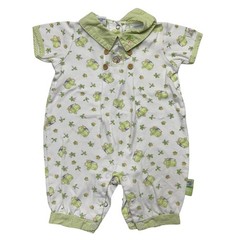 Peter Rabbit Beatrix Potter Embroidered Romper 0/3M White Green Cottagecore