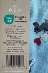 chickpea Unisex Blue Dog & Heart One Piece With Footsies ,0-3m., New With Tags