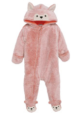 Koala Baby – Baby Pink Fuzzy Animal Hooded Snowsuit Super Soft & Cozy