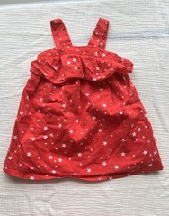 babyGap Girls 12-18M Red/White Star Ruffle Sundress Sleeveless Cotton