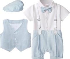 Baby Suits for Boys Wedding Gentleman Suspenders Outfits Summer Formal Easter…