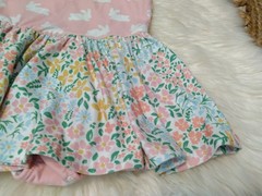 Cheeky Plum Girls Farrah Leotard 3T Pink Floral Bunny Ruffle Sleeveless