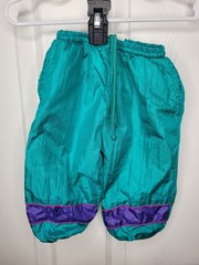 Vintage Baby Color Block Windbreaker Pants Size 12 Months