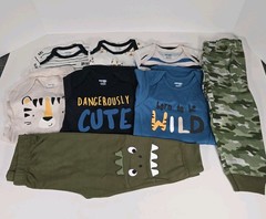 Baby Boy Clothing Lot 8 Pieces 9-12 Months 12 Months Bodysuits Pants Tiger Wild