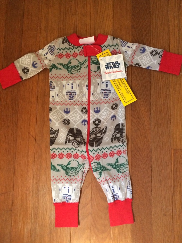 Hanna Andersson STAR WARS Organic Cotton Fair Isle Pajamas PJs 0-6 Months Baby