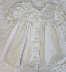 VTG Girls 12M Allison Rose White Hand Embroidered Battenburg Lace Dress Made USA