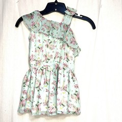 NEW Mayoral Toddler Girls Size 3 Sleeveless Chiffon Teal Floral Bow Dress NWOT