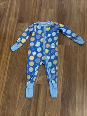 Little Sleepies Baby Boys 3-6 Months Milk And Cookies Bamboo Footie Sleeper PJ