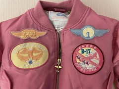 MA-1 Kids Flight Bomber Jacket Pink Patches Girl Toddler Size 3T Aviator Pilot