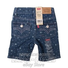 New Girls LEVI’S Bermuda Blue Denim Size 2T