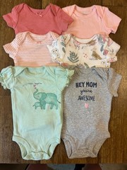 Carters Baby Girl Newborn Outfits Tee Shirts Bodysuits Clothes Lot Mom Awesome