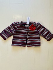 Janie and Jack Girls’ Jacket Sizes 2 Years Navy Blue Red And White Stripes