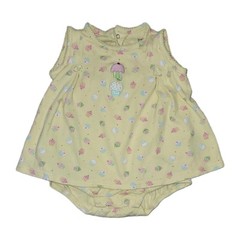 Carter’s Just one Year Baby Girl Yellow Ice Cream Romper Bodysuit Size 12 Months