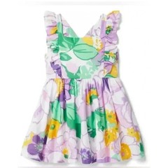 Janie and Jack Girls Fully Lined Floral Sundress Size 3 Ruffle Strap Dress