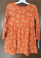 Cat & Jack Girls Size 5T Fall Pumpkin Thanksgiving NWT Dress