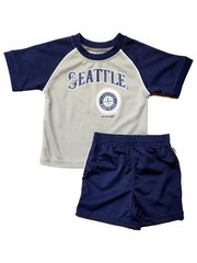 Toddler Boys Blue Seattle Mariners 2pc Outfit Shorts & T-Shirt Set 3T