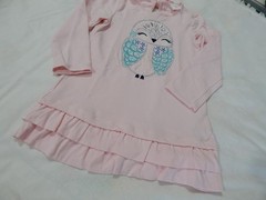 Gymboree Girls 3T Pink Jewel OWL Tunic Dress Long Sleeves Cotton so cute