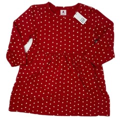 NWT Baby Gap Girls 2T Red Heart Print Valentine’s Day Organic Long Sleeve Dress