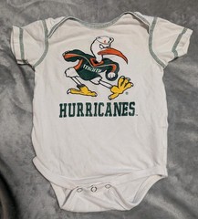 Team Athletics Miami Hurricanes One Piece Sz 6-9 M