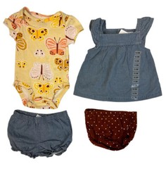 NWT Carter’s Baby Girl’s 4-Piece Sets Butterfly Chambray 6-9M