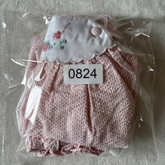VTG Carters Baby Pink Seersucker 2 Pc Set 6mos Dress Bloomers Butterflies Berry