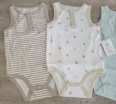 Cloud Island Neutral Colors Snail Print Sleeveless Bodysuits Pack Of 3 Size 18M