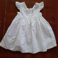 Max Studio Kids Toddler White Floral Embroidered Cotton Dress Size 3T