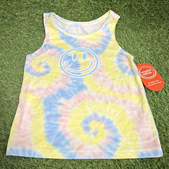 Wonder Nation 5T Cotton Tie-Dye Smiley Tank Top Lightweight Round Neck
