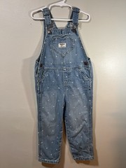 Oshkosh B’Gosh Children’s Overall White Hearts Size 4T 100% cotton