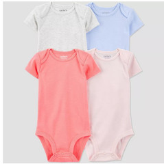 Carter’s Just One You Baby Girls’ 4pk Solid Bodysuit – 6M: Lightweight New