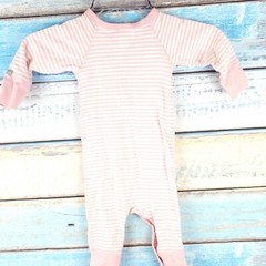 Coccoli Pink Girl Toddler One Piece Bows On Neck Cotton Size 3-6 M USA Seller
