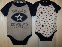 Dallas Cowboys Set Of 2 Bodysuits One Piece Baby Infant Boys Size 9 Months NWT