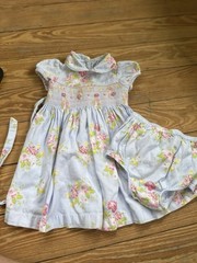 Laura Ashley Baby Girl 12 months Smocked Dress & Bloomers Roses Cottage Core