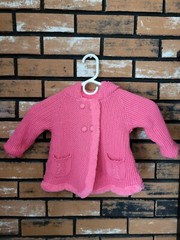 Mayoral Baby Girl Ivory Double Breasted Knitted Coat With Hood Size 18 Months