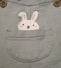 Carter’s Light Green Bunny Embroidered Sleeveless Cotton Overall 18m