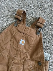 Carhartt Overalls Toddler Size 2T Brown Canvas Flannel Lined
