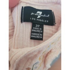 7 For All Mankind Baby Girl Pink Gauze Cotton Embroidered Ruffle Top 3T #5