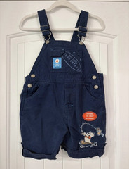 Main Street by Disney Winnie the Pooh Blue Denim Overalls 3T Pockets Buckle